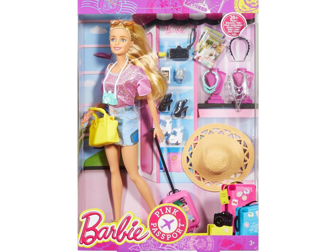 Barbie Pink Passport Vacation Doll Giftset Newegg Com