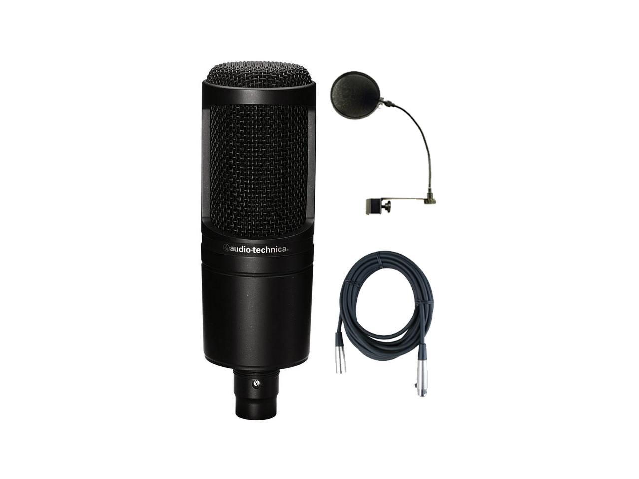 Audio-Technica AT2020 Cardioid Condenser Studio Microphone w/Pop Filter