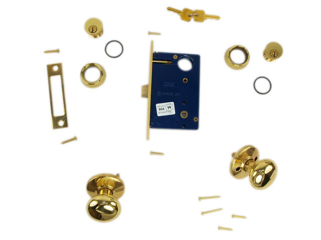 Marks 22AC LHR Polished Brass Finish Left Hand Reverse Double Cylinder