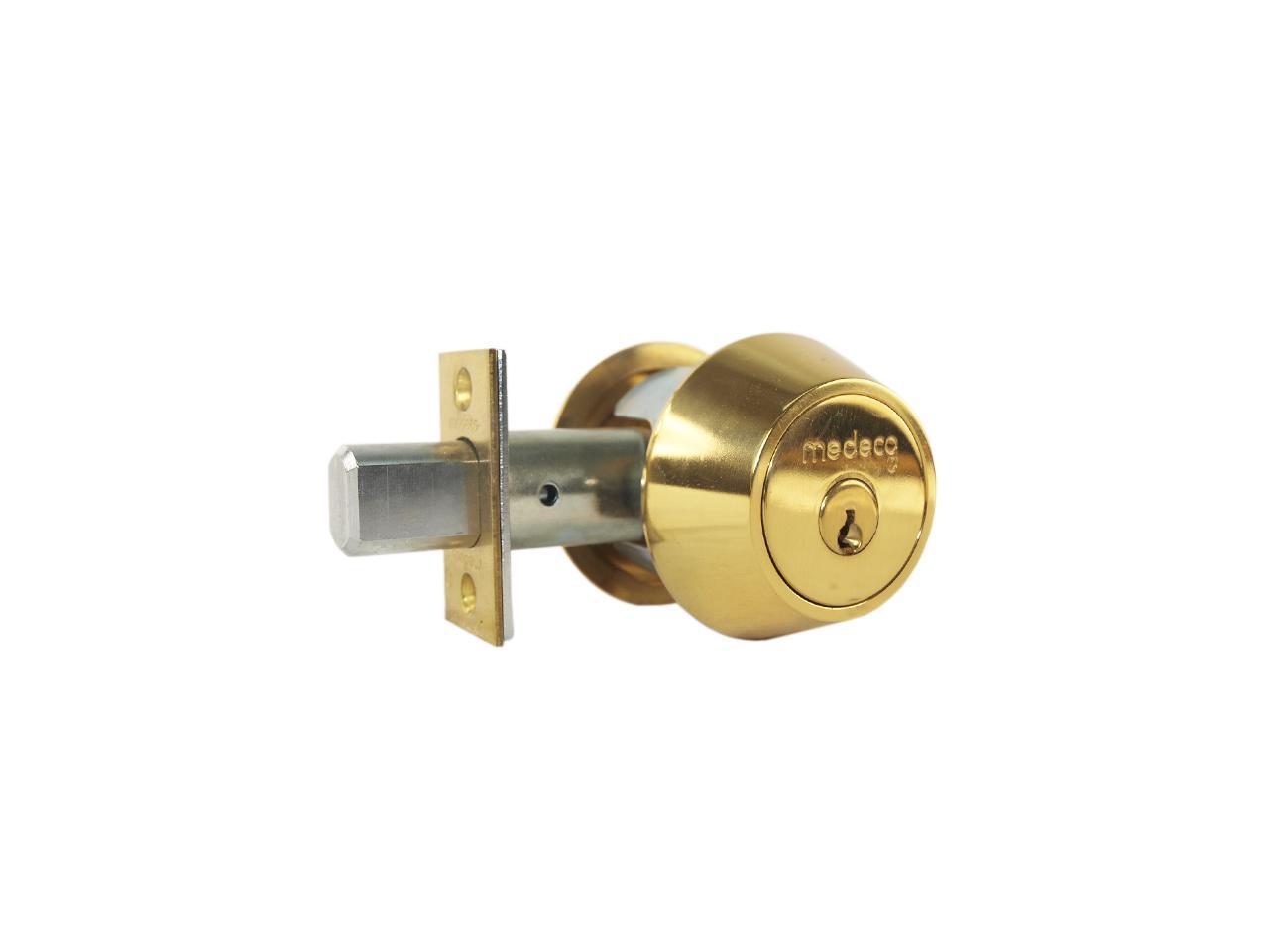Medeco 1101020500 Bright Brass, Double Cylinder Tubular Deadlock