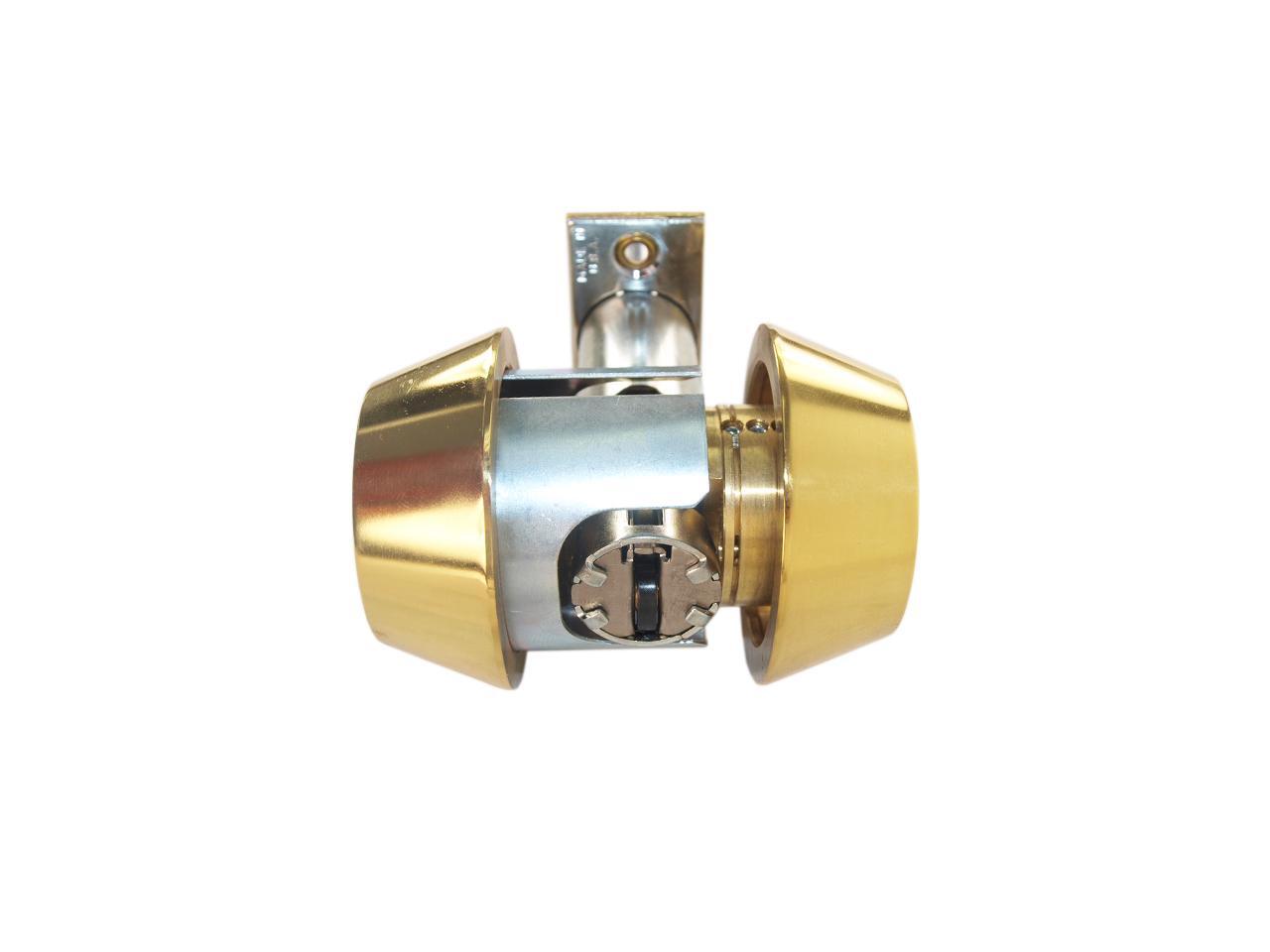 Medeco 1101020500 Bright Brass, Double Cylinder Tubular Deadlock