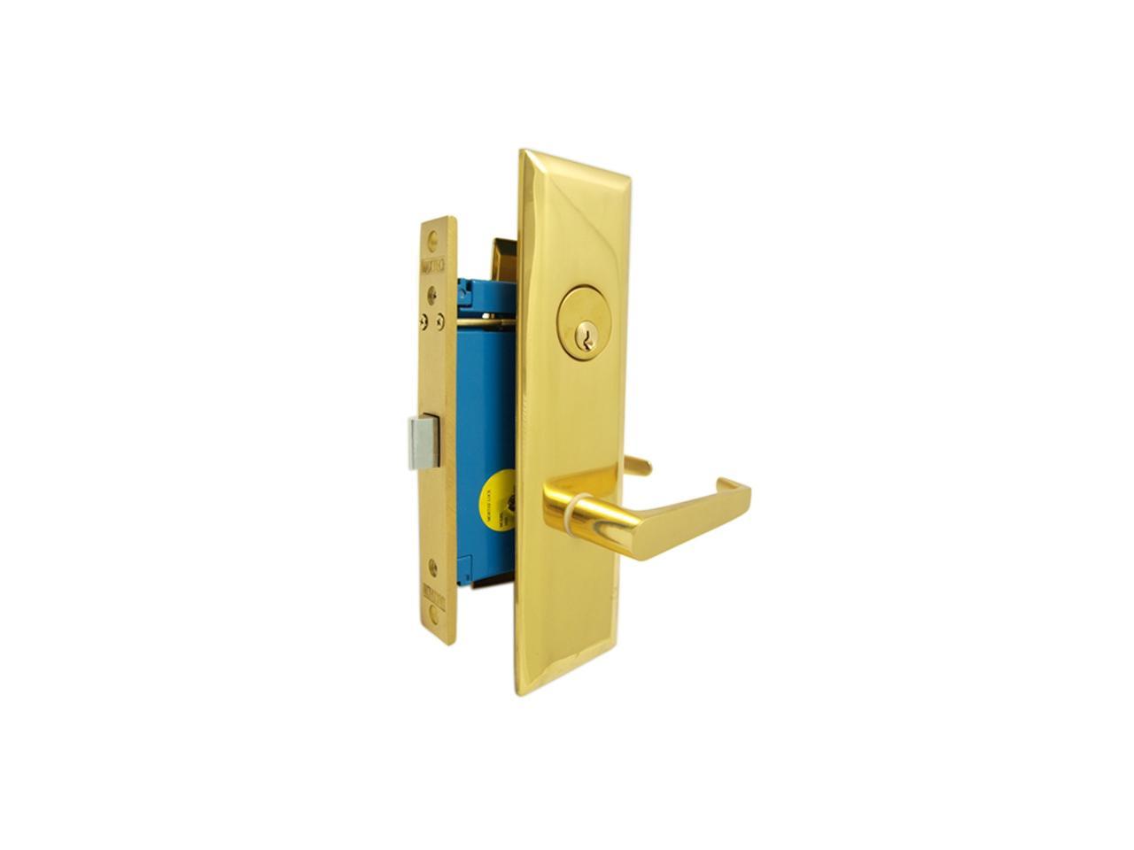 Maxtech Like Marks Metro 116dw 3 Polished Brass Right Hand Heavy Duty Mortise Lock Lever