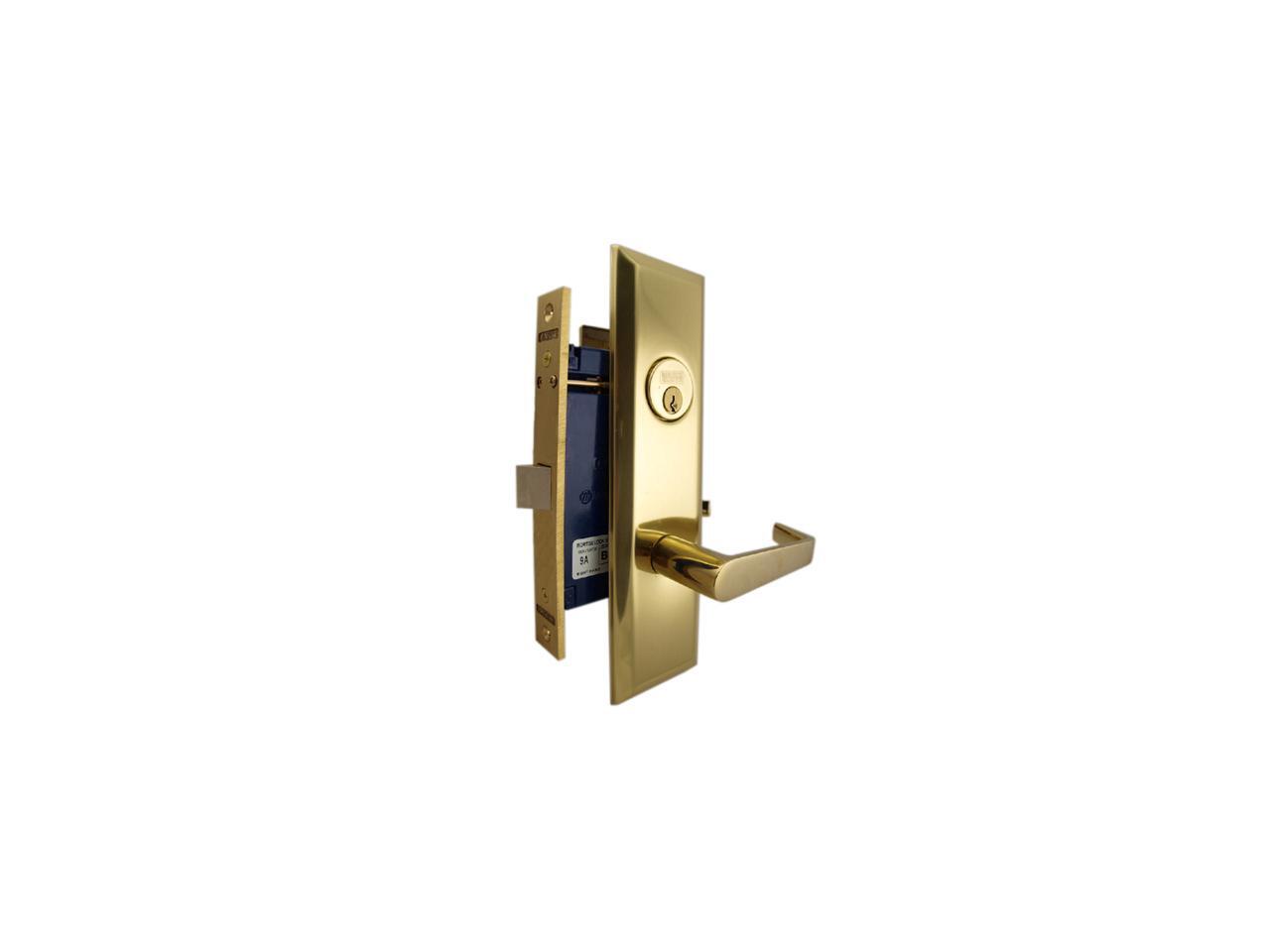 Marks Metro 116DW/3, Polished Brass Right Hand Mortise Lock Angled
