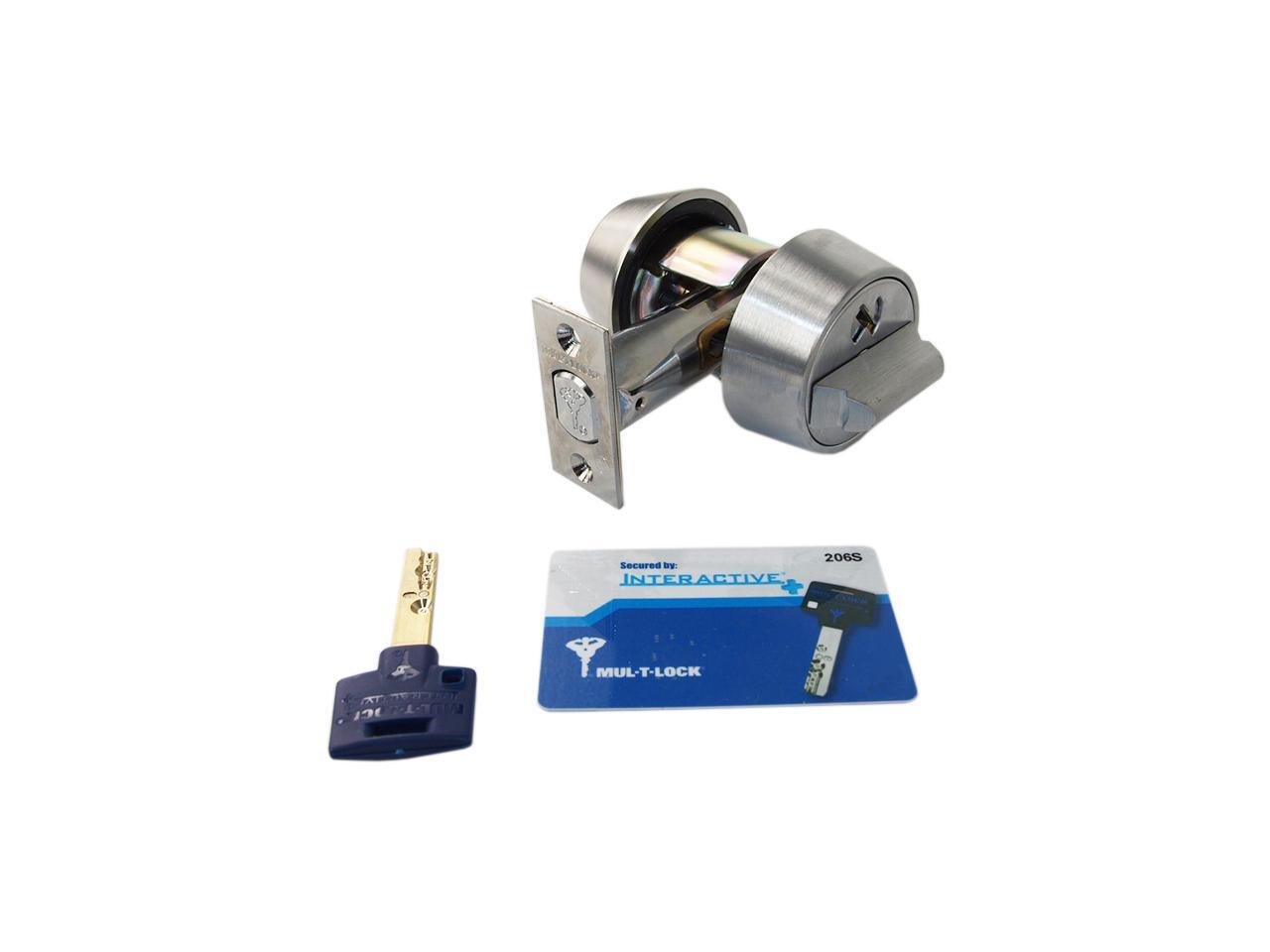 Multlock, HDC26206, Satin Chrome, Hercular Double Cylinder Captive