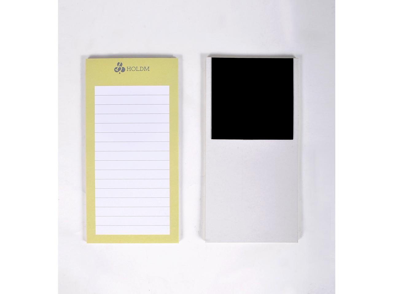 2 pads+1 pen holder +1 magnet with Bonus Leather Pen Holder and Fridge Magnet HOLDM Strong Refrigerator Magnetic Memo Notepads for To Do List