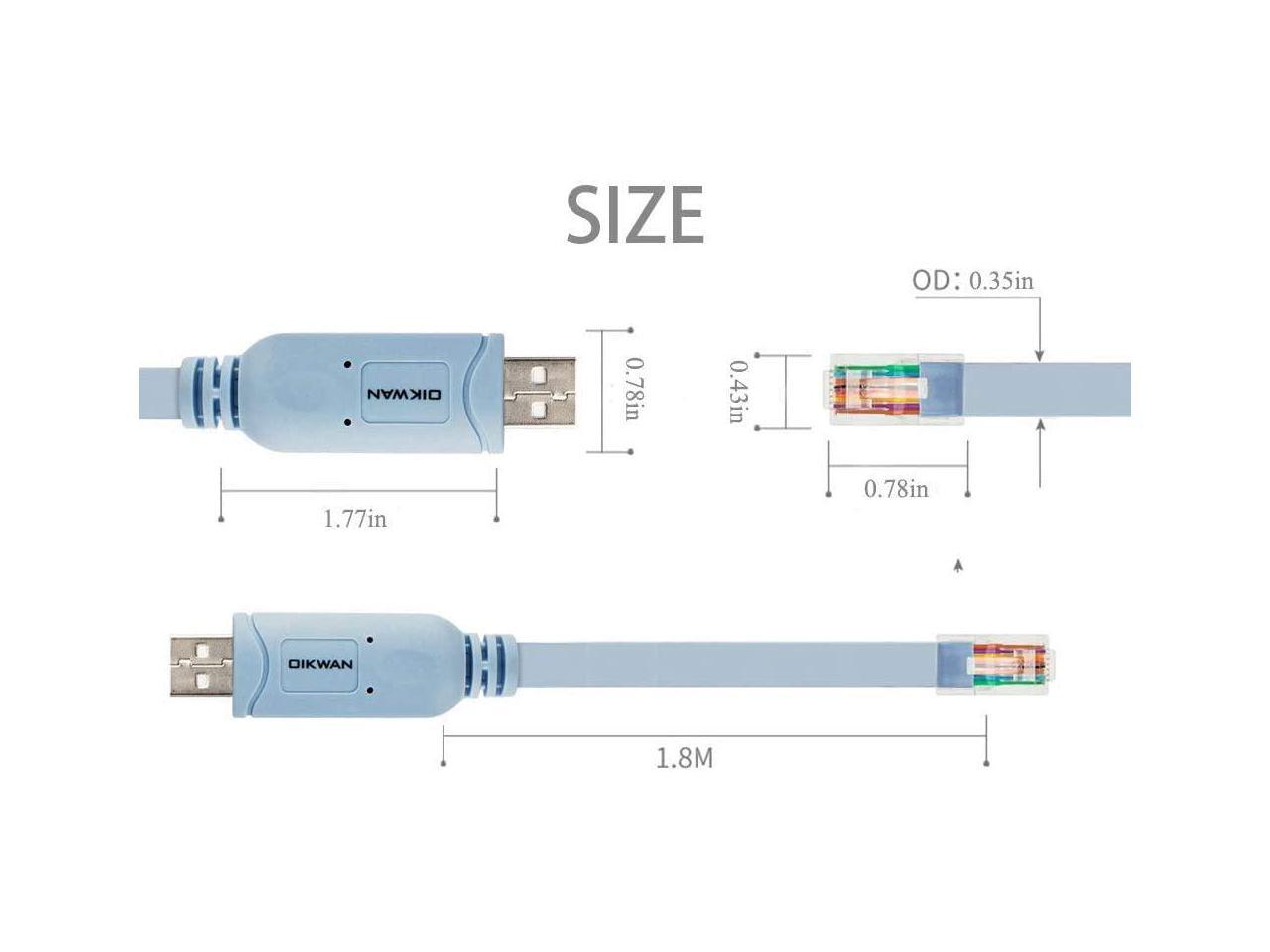 OIKWAN Console Cable USB to RJ45, USB Cable Compatible with Routers