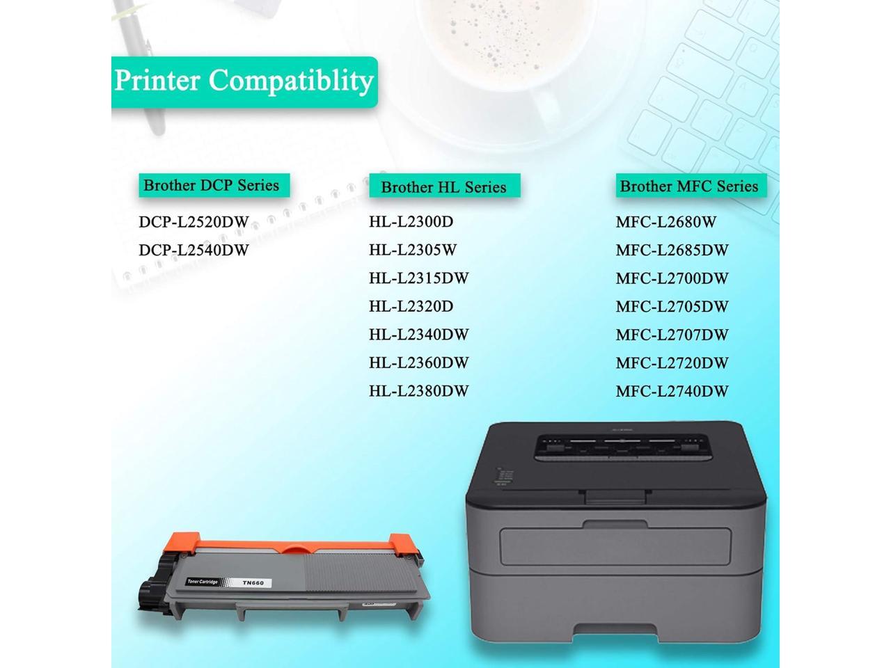 HIINK 6 Pack TN660 Toner Cartridge Replacement for Brother TN660 TN630 Toner Cartridge Used in Canon HL-L2300D HL-L2305W HL-L2340DW HL-L2360DW HL-L2380DW MFC-L2680W Black, 6-Pack