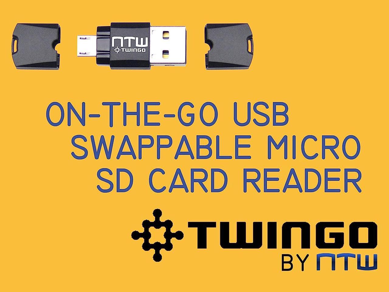 Twingo by NTW Twin USB OntheGo Swappable Micro SD Card Reader, USB and Micro USB NUST2AMC