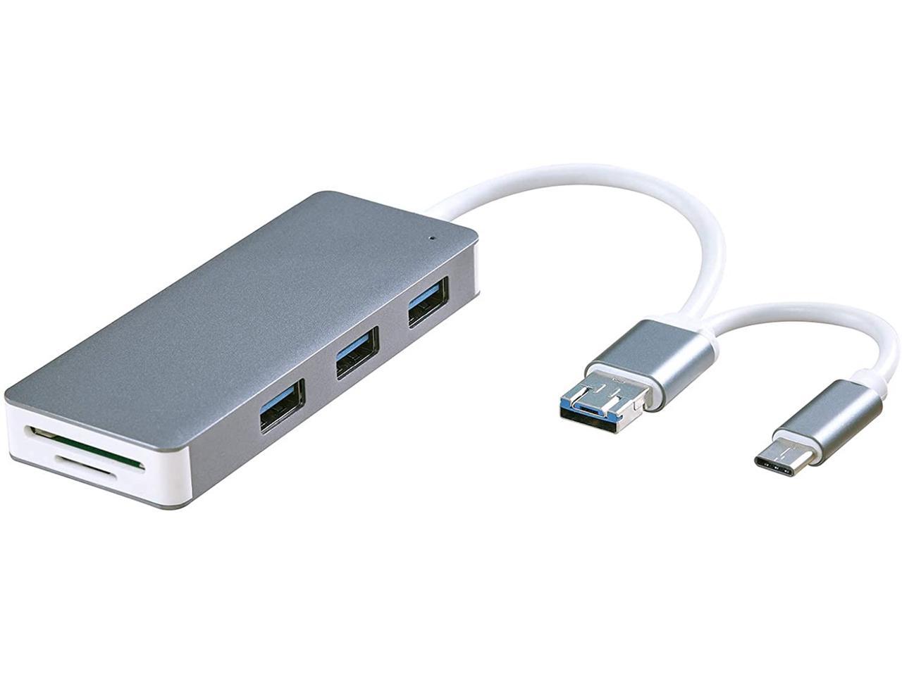 ZLDGYG SMDMM USB HUB & USB C HUB to Multi USB3.0 USB 3.0 Splitter for MacBook Pro Air Laptop Computer 4 Port Multiple USB Type C HUB Color : White-USB