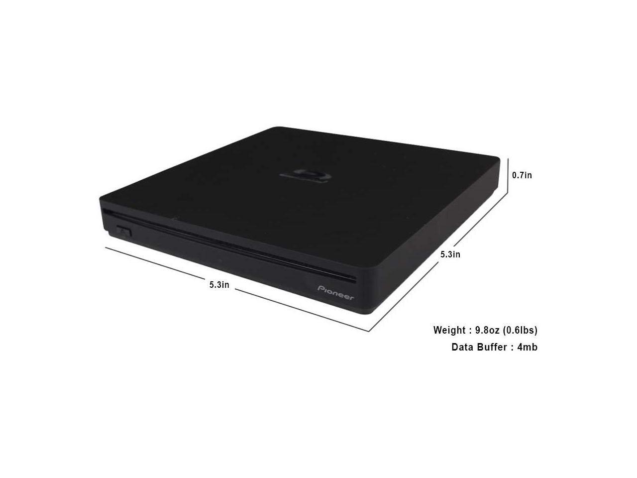 Pioneer BDRXS07UHD Portable 6X Ultra HD 4K Bluray Burner External