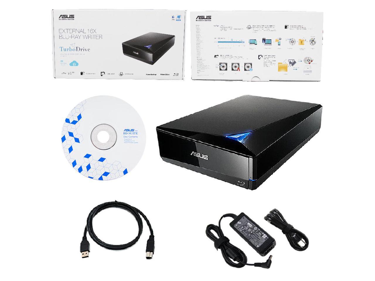 Electronics External Components Asus BW 16D1X U 16x External Blu Ray Drive With 100GB Verbatim M