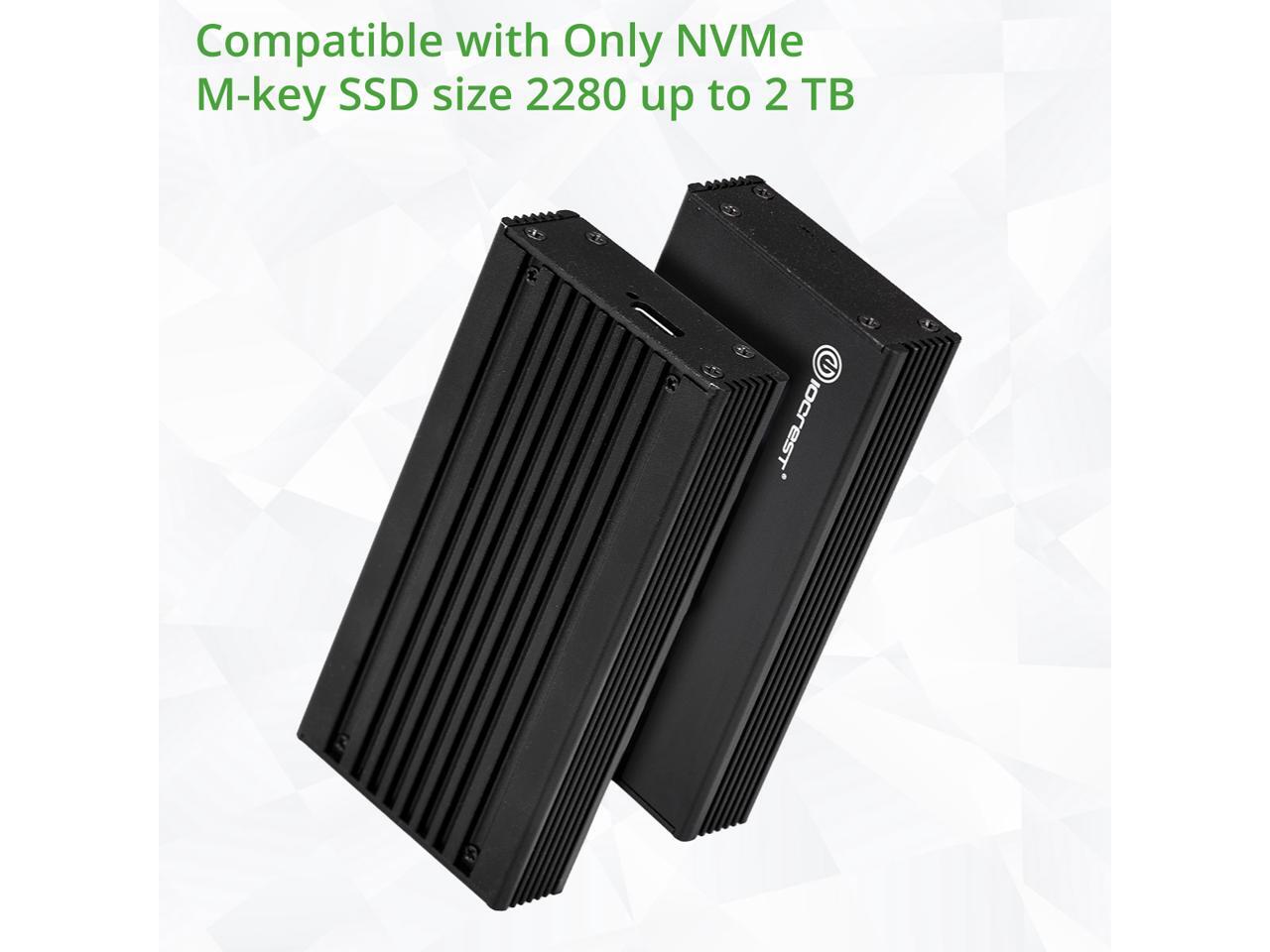 USBC 3.2 Gen 2x2 M.2 Mkey NVME Gen 3x4 SSD External Enclosure Asmedia