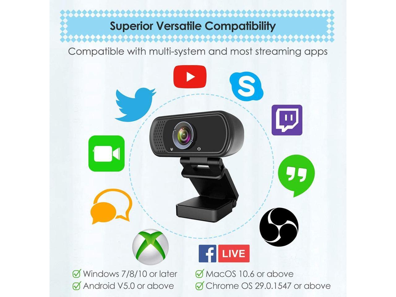 cam 1080p HD Computer Camera Microphone Laptop USB PC cam, HD