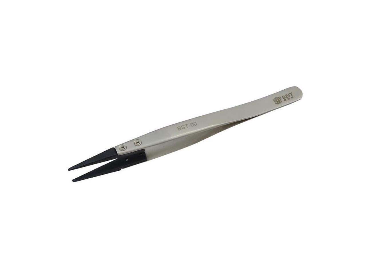 BST00 Rubber Tipped Tweezers Curved and Straight for Mobile Phone