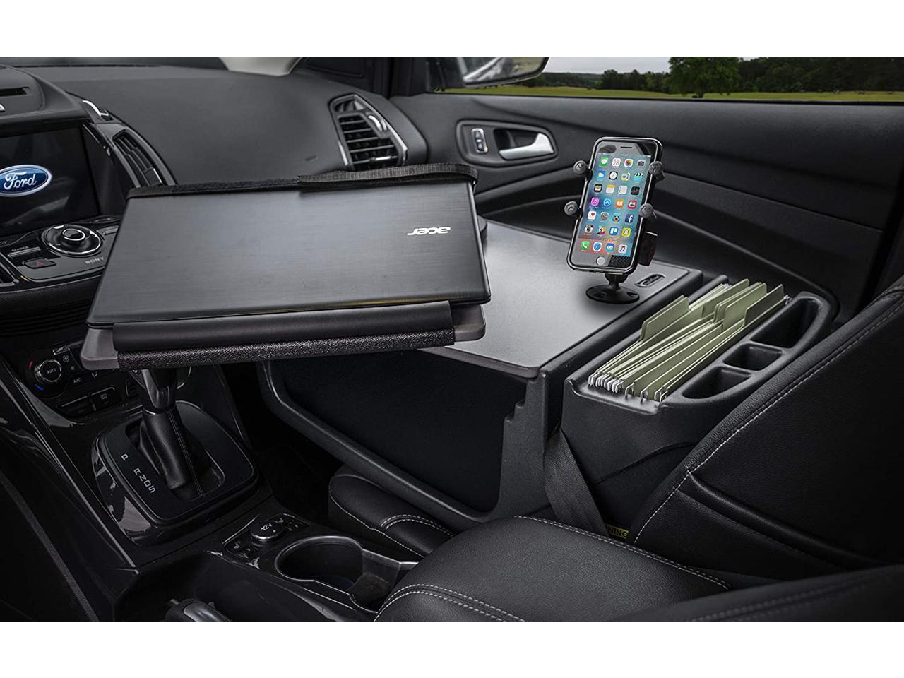AutoExec AUE10010 Reach Front Seat Car Desk Grey Finish with Phone Mount ReachDesk03FS