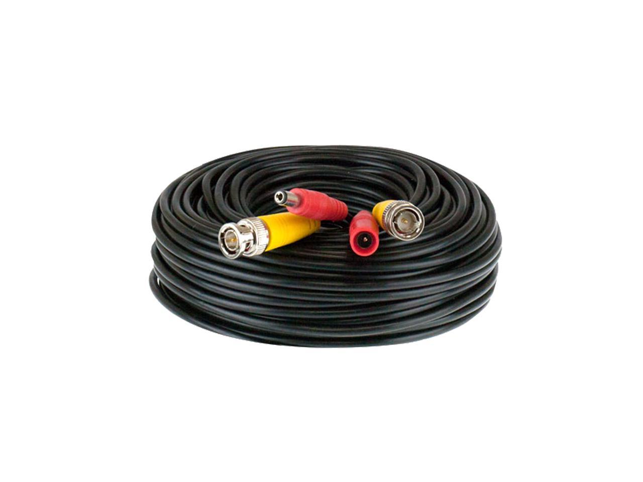 100' CCTV Camera Siamese Coax Cable with Power Wire 