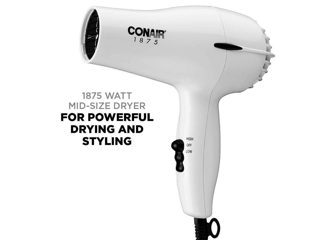 Conair 1875 Watt Mid-Size Styler Hair Dryer, White - wide 8