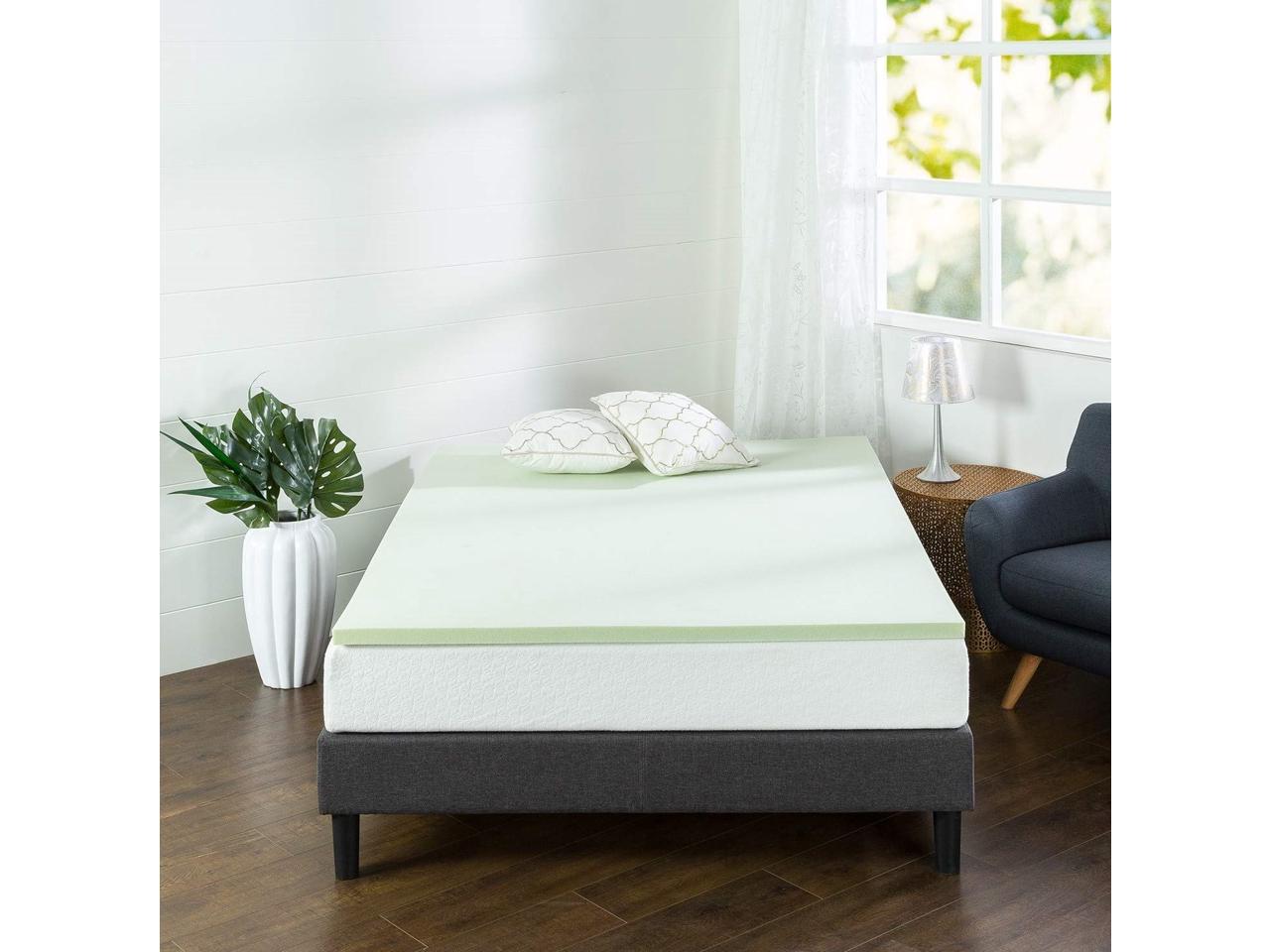 Zinus 1 5 Inch Green Tea Memory Foam Mattress Topper Queen New Newegg Com