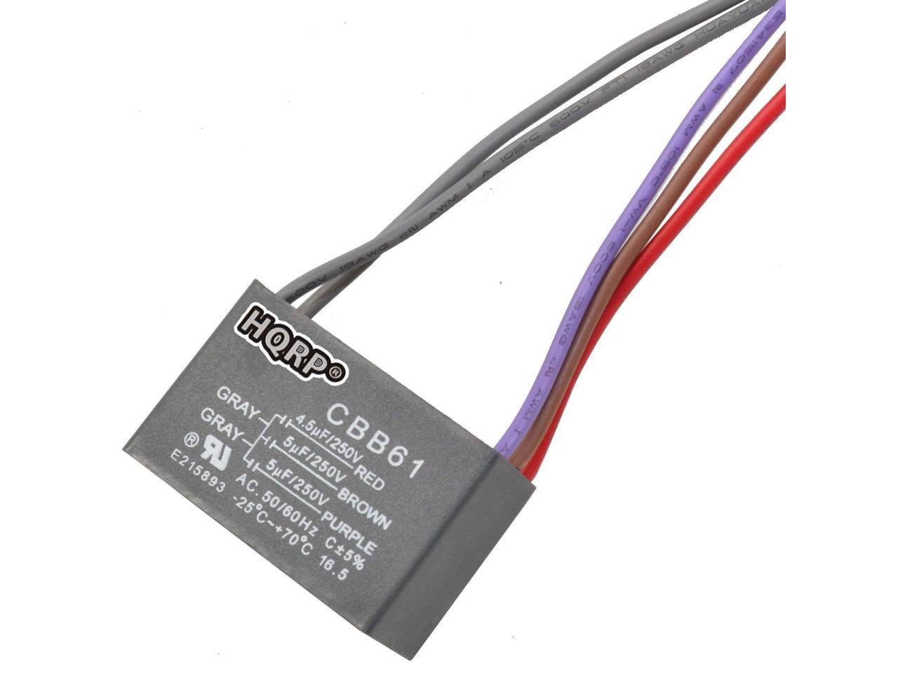 HQRP Capacitor for Hampton Bay Ceiling Fan 4.5uf+5uf+5uf 5Wire plus