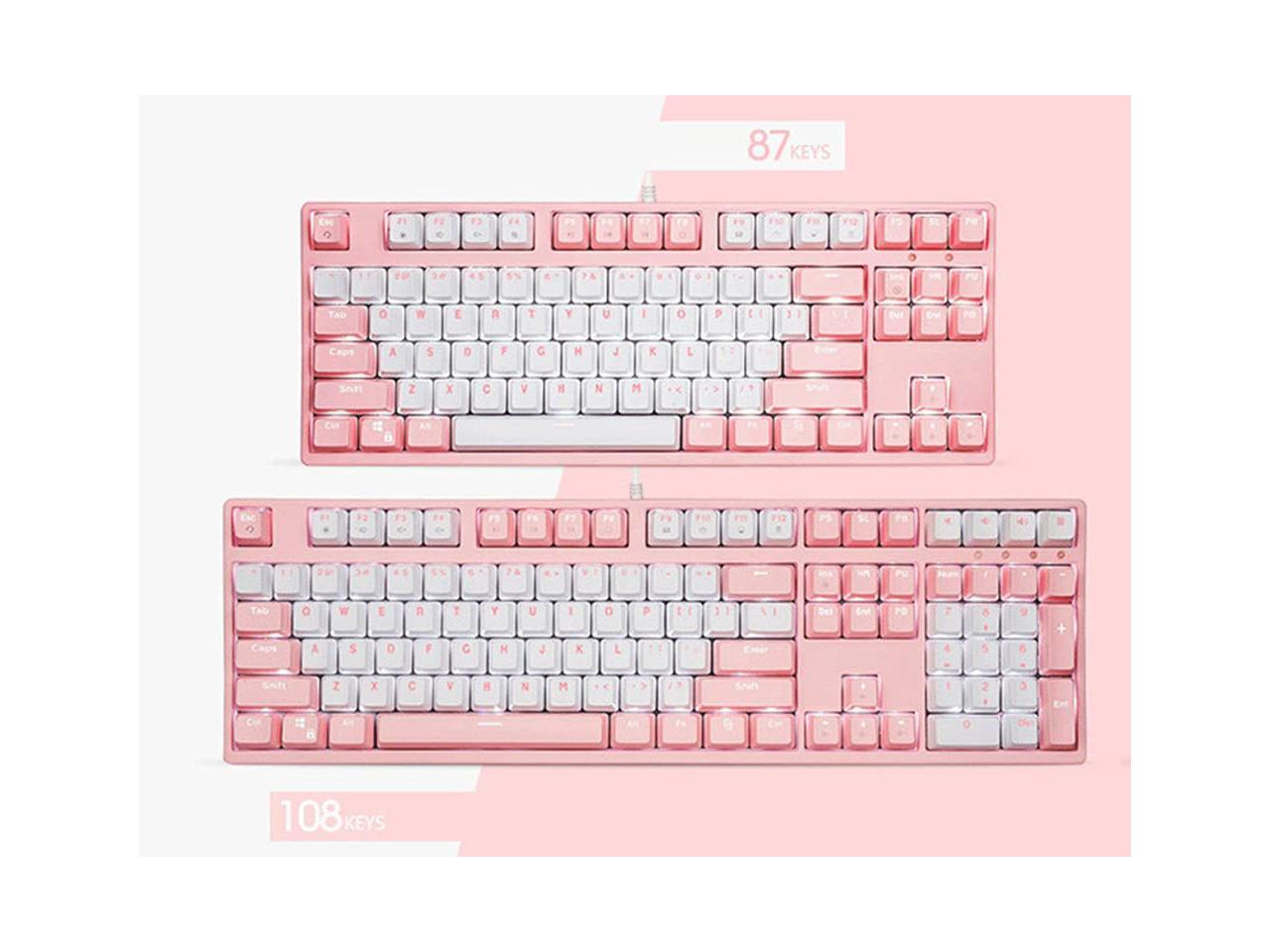 manbala-pink-wired-mechanical-keyboard-87-108-key-cute-gaming-keyboard