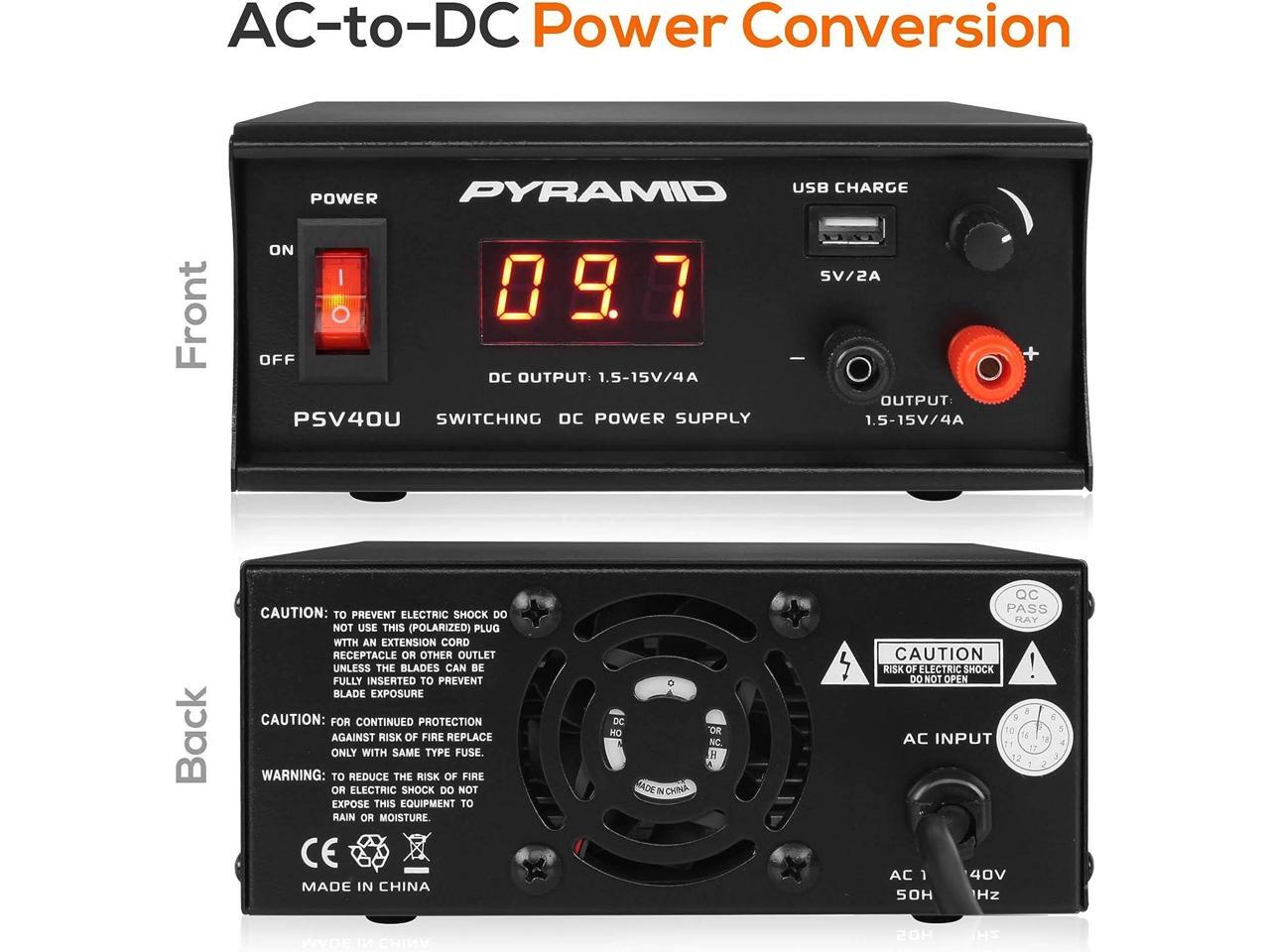 Universal Compact Bench Power Supply 4 Amp Regulated Benchtop ACDC