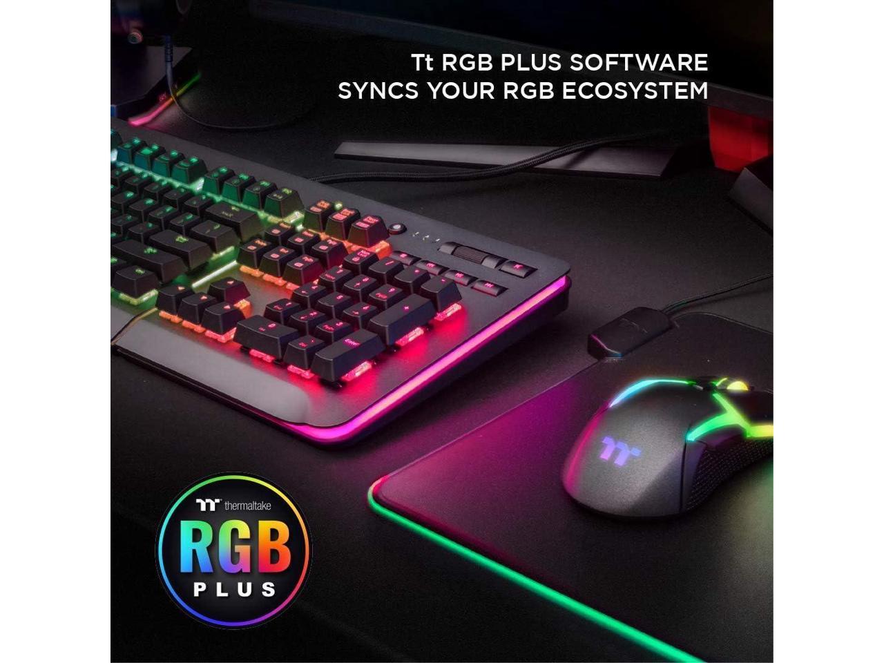 Thermaltake Level 20 RGB Mechanical Gaming Keyboard Cherry MX Speed Silver,  16.8M Color RGB, Alexa Voice Control & Razer Chroma Sync Compatible,