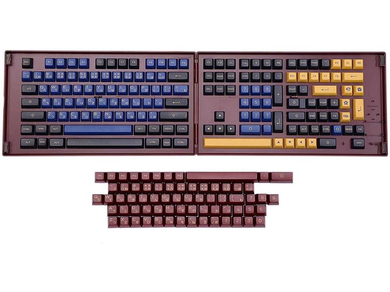 red & blue samurai keycap set