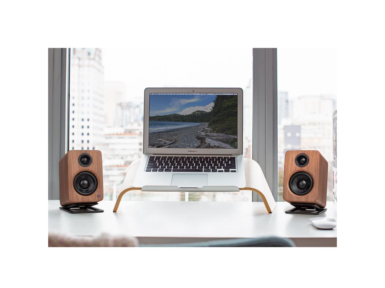 Kanto YU2 100W Powered Desktop Computer Speakers with Builtin USB DAC, 3/4" Silk Dome tweeters