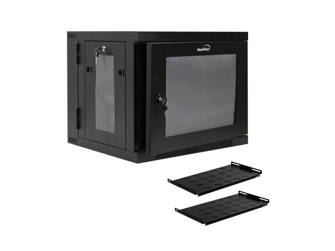 Navepoint 9u Wall Mount Hinged Swing Out Perforated It Server Network Rack Cabinet W Shelf Newegg Com