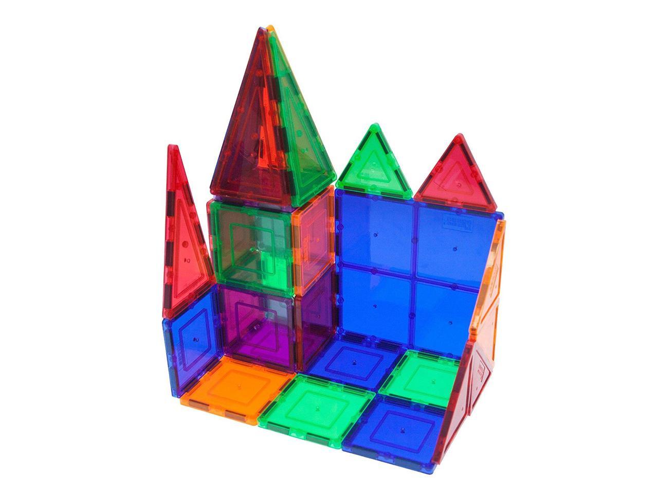 Educational Recreational Inspirational Conventional PicassoTiles 60 Piece Set 60pcs Magnet Building Tiles Clear Magnetic 3D Building Blocks Construction Playboards Creativity Beyond Imagination 