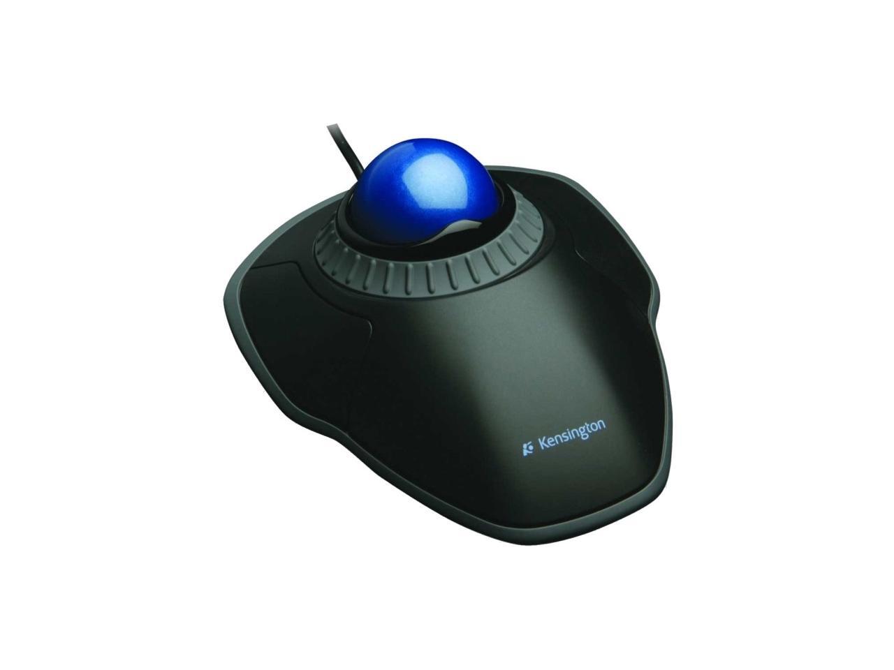 Kensington Corded Trackball Mouse, Optical, Black/Blue, USB Black/Blue K72337US