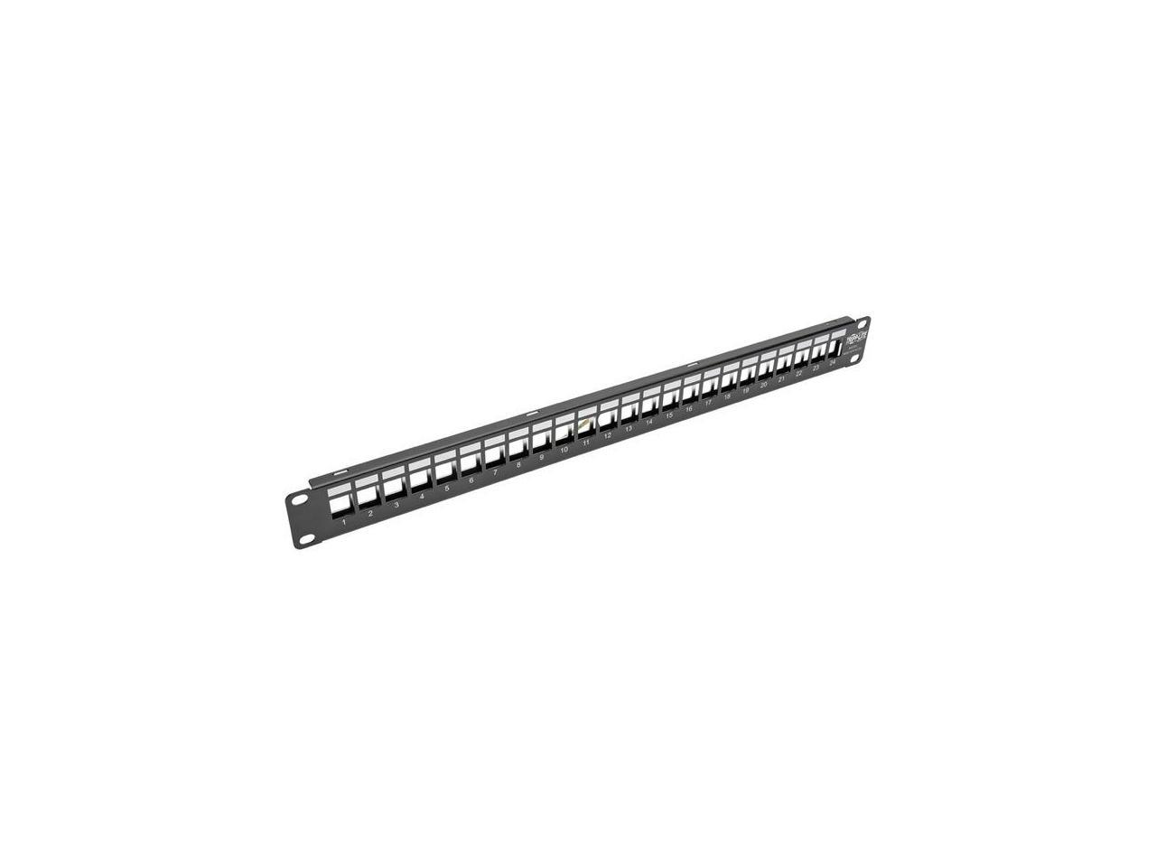 Tripp Lite 1U Patch Panel Rackmount 24-Port Shielded Blank Keystone ...