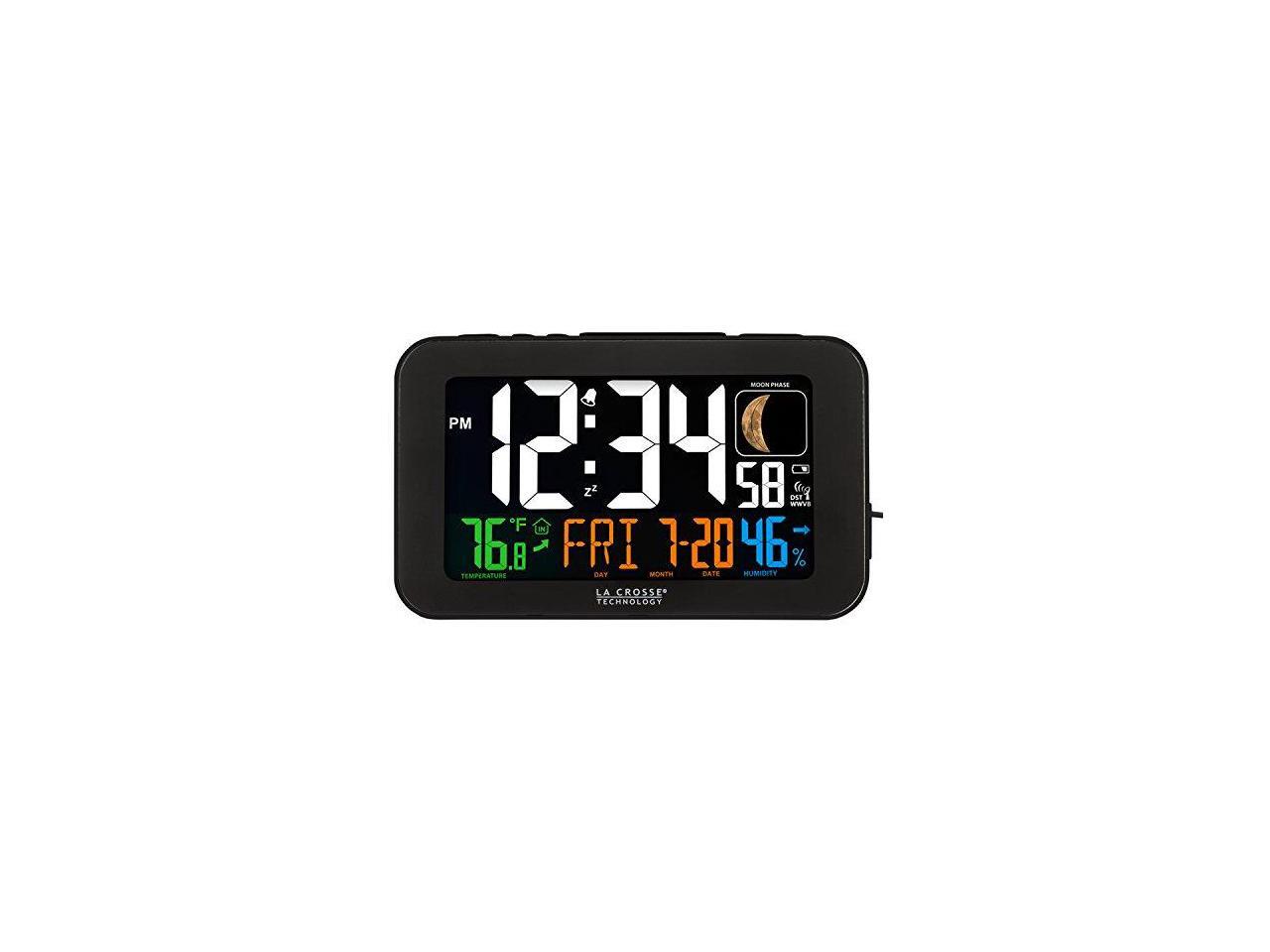 La Crosse Technology 6171485B Atomic Color Alarm Clock With Indoor