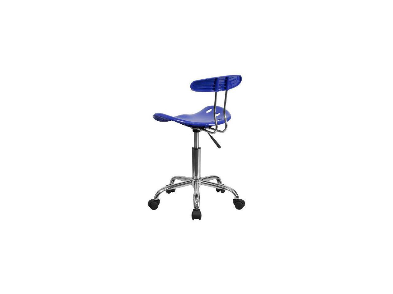 Vibrant Nautical Blue and Chrome Swivel Task Office Chair with Tractor