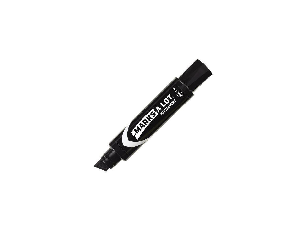 MarksALot Jumbo Desk Style Permanent Marker Chisel Tip Black 24148