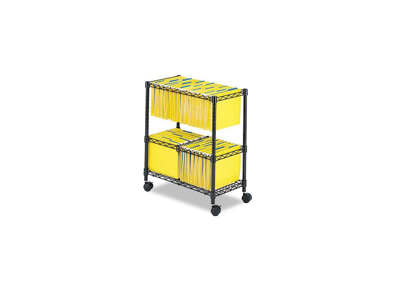 Safco 5278BL Safco 2Tier Rolling File Cart 300 lb Capacity 4