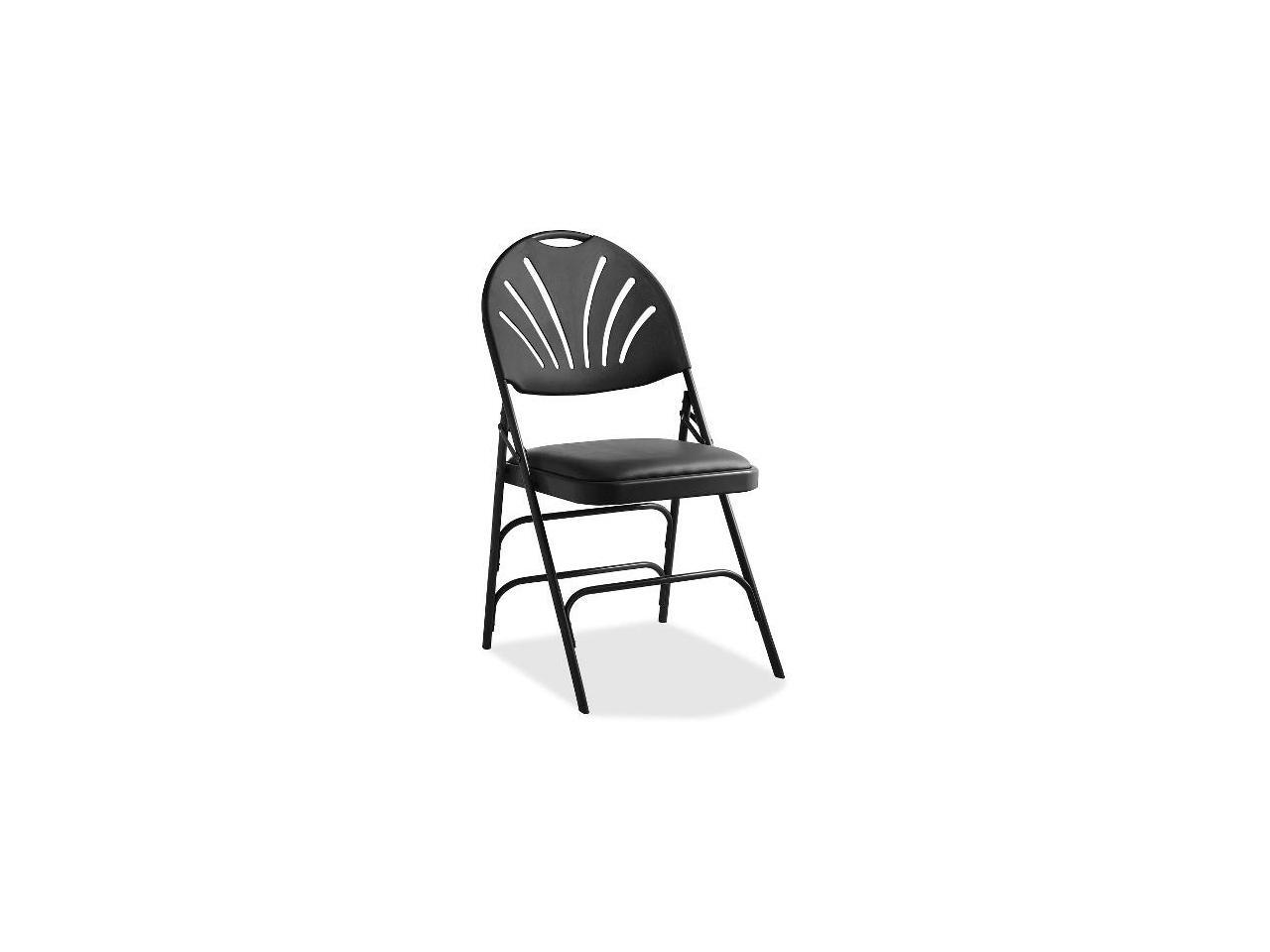 Samsonite XL Fanback Steel and Vinyl Folding Chair Vinyl Black, Steel