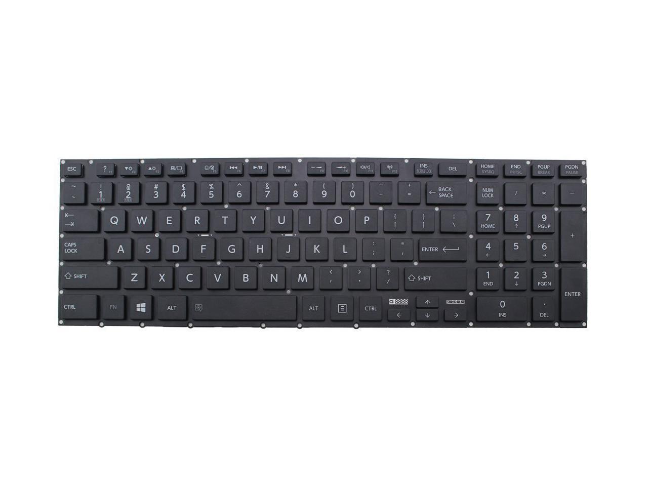 New US Black Backlit Laptop Keyboard No-Frame For Toshiba Satellite ...