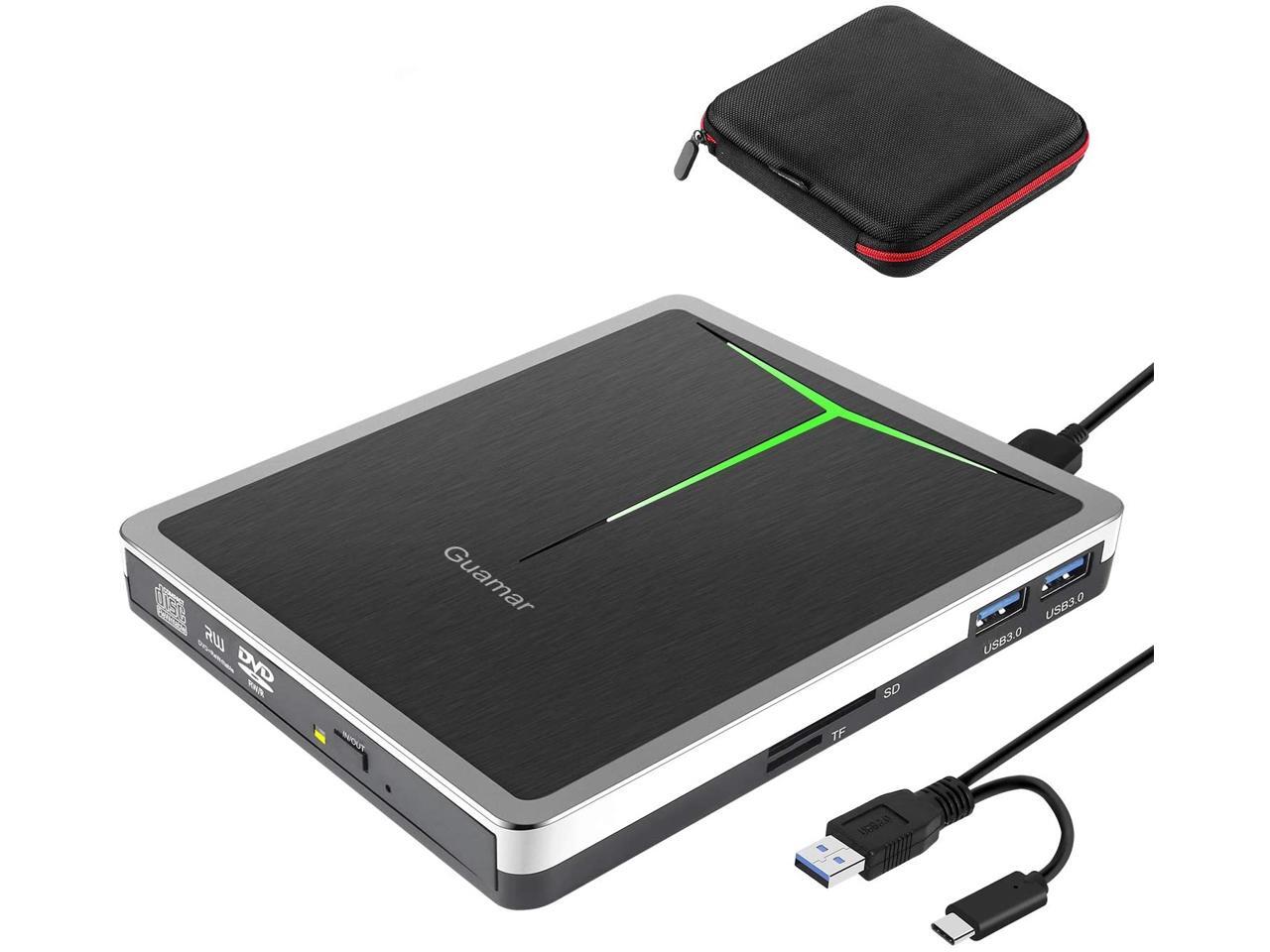 External CD DVD Drive Guamar 5 in 1 USB 3.0 USB C CD DVD Drive CD