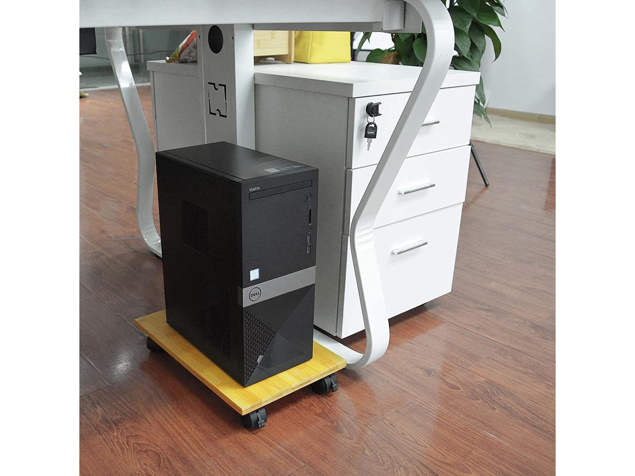 CPU Stand PC Cart Holder, Mobile Computer Tower Stand with 4 Caster