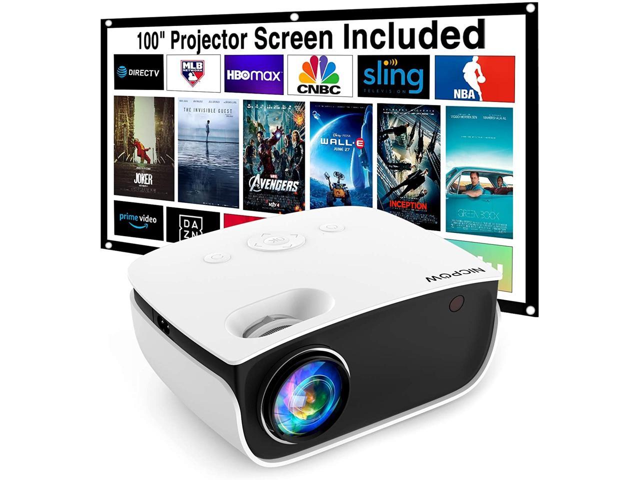 Projector APEMAN Mini Projector 4000 Lumen 720p Native Resolution Portable LED with Dual Built-in Speakers 50000 Hrs Support HDMI/Micro SD/USB Laptop/TV Stick/Phone for Home Movie Time 2019 Model 