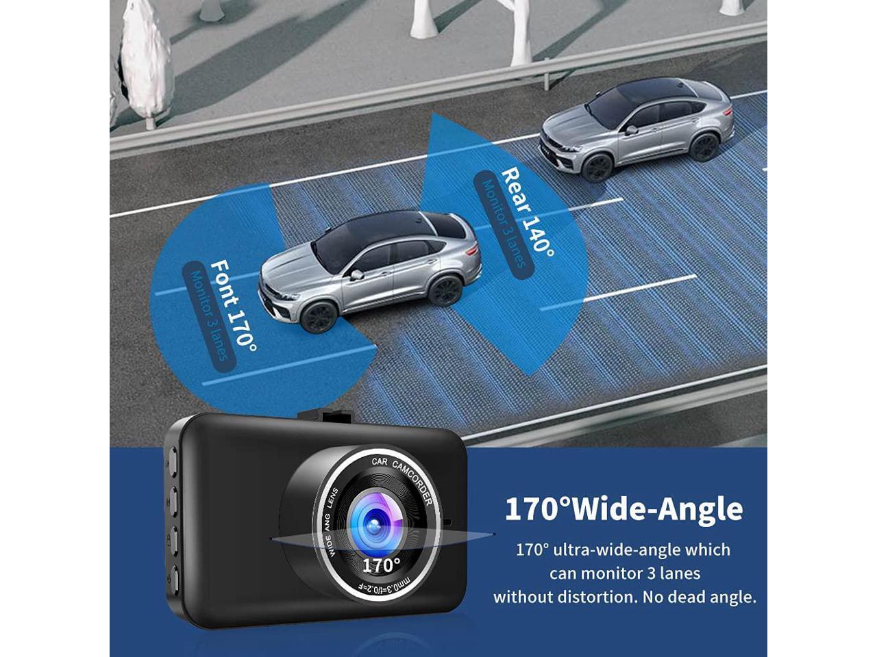 Ainhyzic Dash Cam Front and Rear 1080P FHD Dual Dash Camera for Cars with 2.7 Inch Screen 170° Wide Angle Night Vision,WDR,G-Sensor,Parking Monitor,Loop Recording and Motion Detection 
