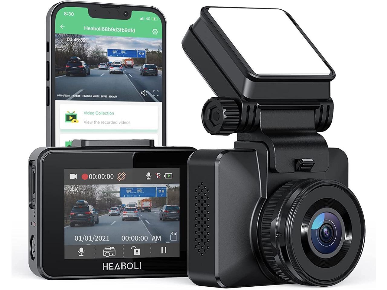 Heaboli 4K Dual Dash Cam Front and Rear Wi-Fi GPS Dash Camera for Cars with 3 Inches IPS Touch Screen Car Camera Driving Recorder with Night Vision Parking Mode 