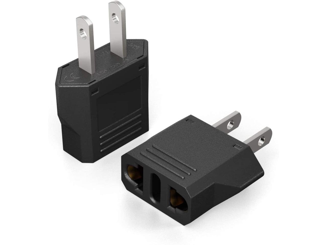 Corn Europe to American Outlet Plug Adapter, European EU to US Travel