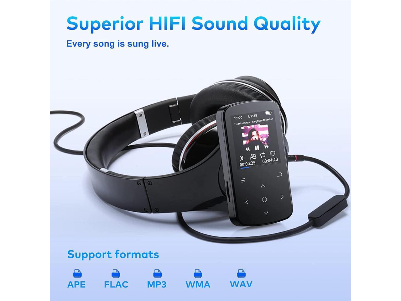 64 GB Clip MP3 Player, ZOOAOXO Music Player with Bluetooth 5.2, HD