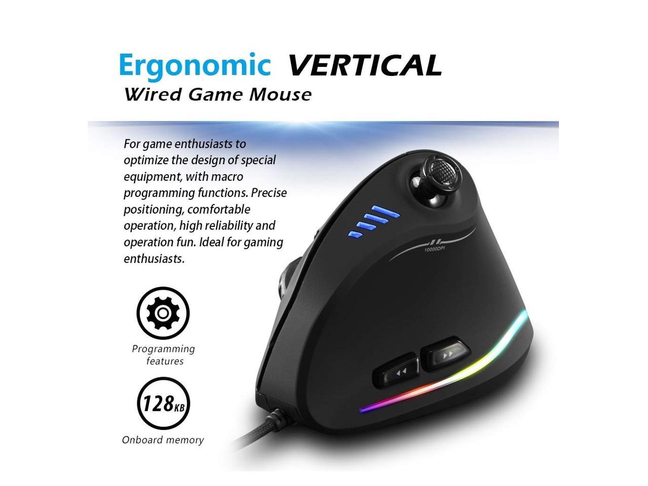 ZLOT Vertical Gaming Mouse,Wired RGB Ergonomic USB Joystick
