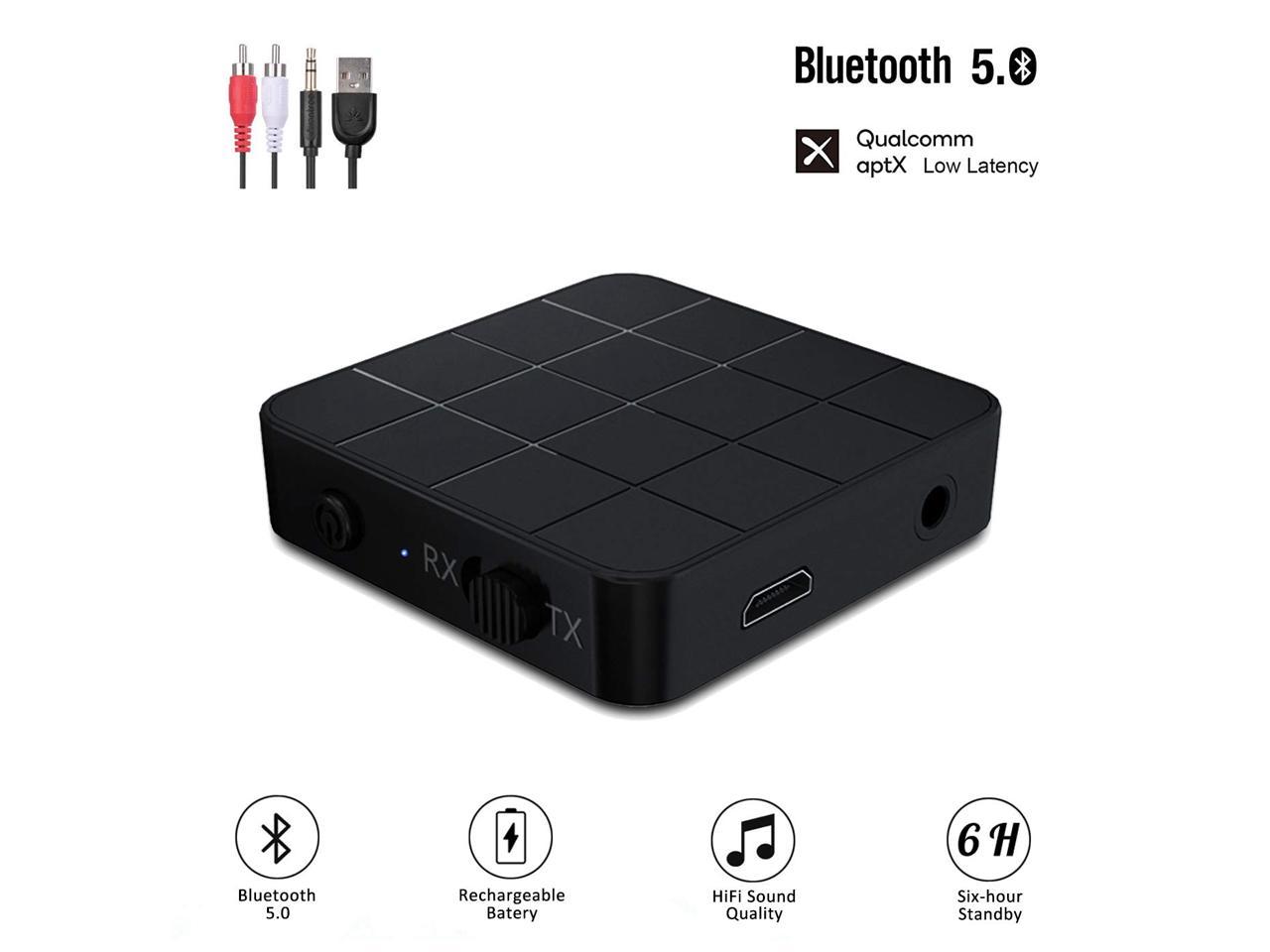 Bluetooth Adapter Audio Bluetooth 4.2 Transmitter Receiver 2 in 1 Transmitter Receivier Free Speech Calls Low Latency with 3.5mm AUX Cable for TV PC Headphones Aircraft Loudspeaker Music System 
