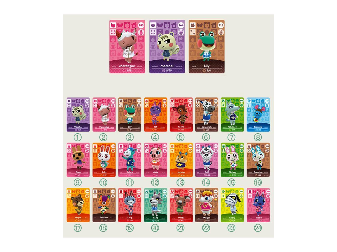 Set F #73-144 + RV#9-16 80 Mini NFC Cards for Animal Crossing New Horizons Series 1-4 for Switch/Switch Lite/Wii U
