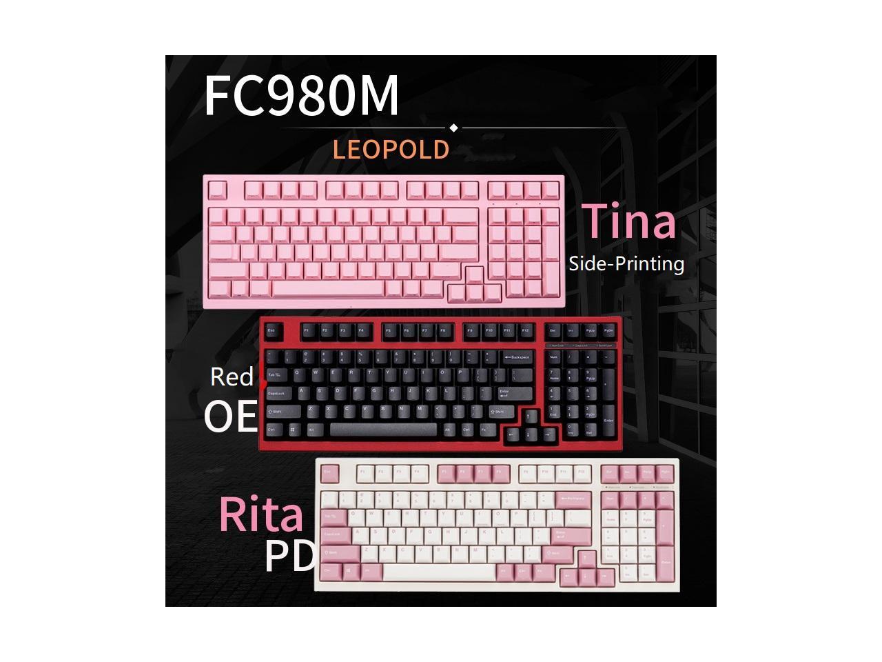 Leopold Fc980m 98key High End Mechanical Keyboard For Gaming Keyboard Original Cherry Mx Switch Pbt Keycaps Red Base Oem Height Pd Version Newegg Com