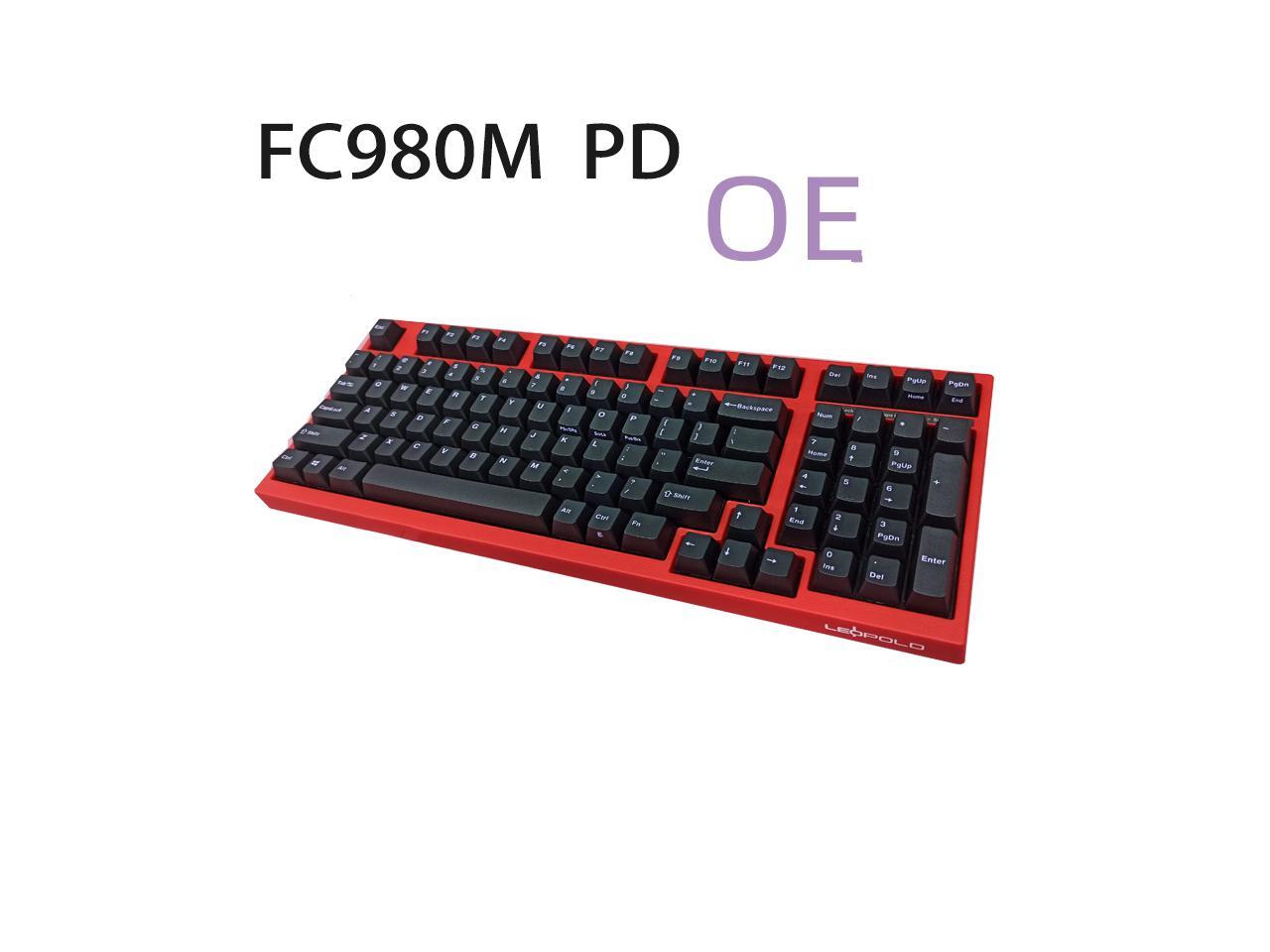 LEOPOLD FC980M 98Key High-End Mechanical Keyboard for Gaming Keyboard,  Original Cherry MX Switch, PBT Keycaps, Red Base OEM Height PDVersion